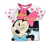 子供　半袖Tシャツ　男の子　女の子　キッズ　トップス　各種 (90, ミニーちゃん) [並行輸入品]