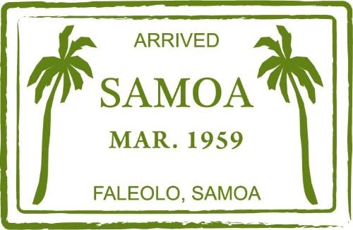 Samoa Faleolo Passport Travel Retro Adventure Stamp Car Bumper Sticker Decal 5" x 4"
