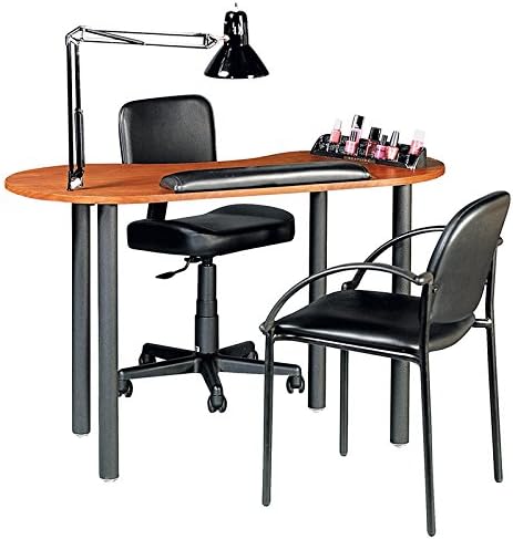 Kayline Silhouette S100 Salon Spa Manicure Table + FREE Cape Co Apron ($25 value) (WILD CHERRY)