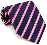 Paul Smith Navy and Pink Striped Silk Necktie 45