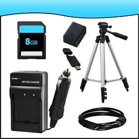 Battery and Charger Bundle Accessory Kit for Canon VIXIA HF M50, HF M500, HF M52, HF R30, HF R300, HF R32 Full HD Camcorders includes (BP-727 High Capacity Intelligent Replacement Battery Pack, BP-727 Charger, 8GB SD Memory Card, HDMI Cable, USB Card Reader/Writer, Full Size Tripod)