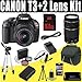 Canon EOS Rebel T3 12.2 MP CMOS Digital SLR Camera with EF-S 18-55mm f/3.5-5.6 IS II Zoom Lens & EF 75-300mm f/4-5.6 III Telephoto Zoom Lens + LPE10 Battery & Charger + 16GB Deluxe Accessory Kit