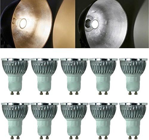 10pcs Pack Dimmable 110V 4W GU10 LED Bulbs - 6000K Daylight Spotlight - 400 Lumen, 35Watt Equivalent - 60 Degree Beam Angle