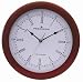 Precision MSF Radio controlled 31cm Mahogany finish wood wall clock with roman numeral markings on dial and metal hands
