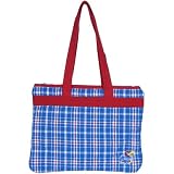 NCAA Kansas Jayhawks Ladies Royal Blue Plaid Quilted Carrier Bag
