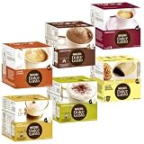 Produkt-Bild: Nescaf&eacute; Dolce Gusto Kapseln Basic-Set: Lungo, Cappucino, Latte Macchiato, Espresso, Chococino, Crema Grande, 6 x 16 Kapseln
