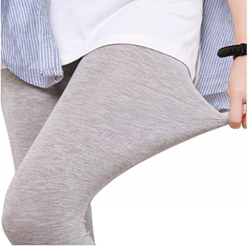 Lanko Women's 100% Cotton Ankle Length Solid Color Stretchy Shape Leggings