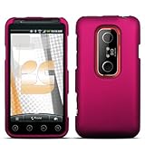 Rose Pink Rubberized Hard Phone Cover for HTC EVO 3D Protector Case