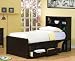 Full Size Bookcase Chest Bed in Cappuccino Finish
