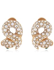 ABS By Allen Schwartz Gold Tone Pave Small Snake Stud Earrings