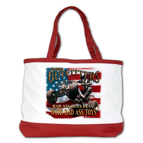 Shoulder Bag Purse (2-Sided) Red All American Outfitters Bad Ass Boys Play Bad Toys