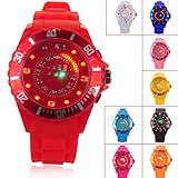 9 Colors New Unisex Fashion Colored Led Light Day Date Week Sport Digital Wrist Watch