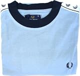 Fred Perry Mens Cotton Short Sleeve Tee Shirt - Powder Blue