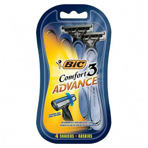 Bic Mens Comfort 3 Advanced Sensitive Skin Shaver - (4 shavers/Pack)
