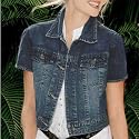 BellaDonnaModen Fetzige Jeansjacke Jeans Jacke Kurzarm Blue Denim