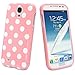 Galaxy S4 Case - Fosmon DURA Series SLIM-Fit Case Protective Skin Cover for Samsung Galaxy S4 IV / I9500 - Polka Dots (Baby Pink)