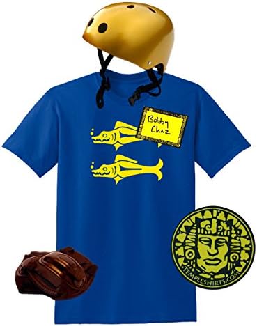 Legends of the Hidden Temple Costume | Shirt, Helmet, Sticker and Pendant (Large, Blue Barracudas)