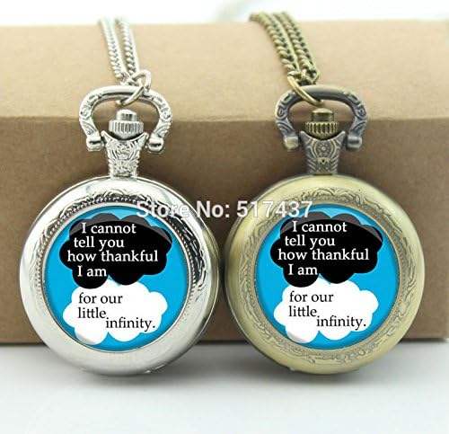 Pretty Lee The Fault In Our Stars Watch Photo Locket Necklace Silver Vintage Bronze Pocket Watch Necklace