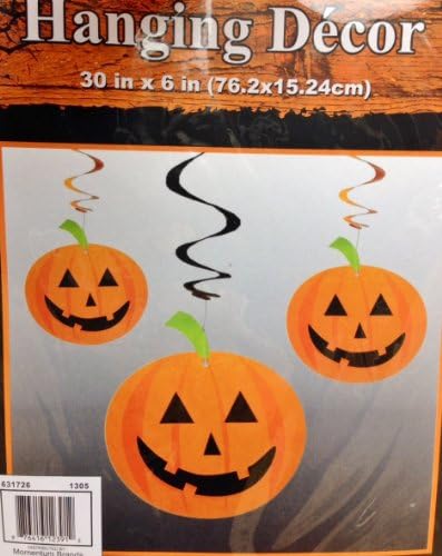 Halloween Pumpkin Dangling Swirls Decorations