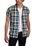 French Connection Men's Spitz Ombre Short Sleeve Button Down Shirt
