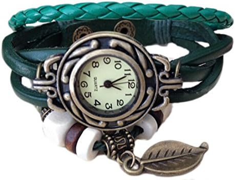 Misslo® Boho Chic Vintage Inspired Watch with Leaf (Green)