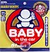 Baby in Car Sign - Swinging Baby Mark Safety Sign Red/blue - No Battery Requied. (Made in Japan)
