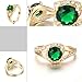 [Retro Series] Yoursfs Vintage Emerald Cut Engagement Ring Rhinestone Cocktail Ring 18K Rose Gold Plated