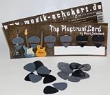 Produkt-Bild: DUNLOP NYLON PLECTRUM CARD - 6 ORIGINAL USA DUNLOP NYLON STANDARD PLEKTREN je 2x 0,73 ; 0,88 und 1,00 mm AUF PRAKTISCHER MUSIK-SCHUBERT PLECTRUM-CARD