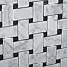 Bianco Carrara White Marble Polished Basketweave Mosaic Tile with Black Dots - 6