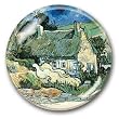 Thatched Cottages at Cordeville, Auvers-sur-oise - Crystal Dome Paperweight
