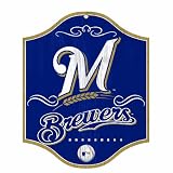 MLB Milwaukee Brewers 11-by-13 Wood Sign