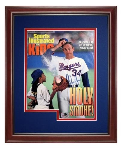 Nolan Ryan Autographed Texas Rangers (SI Kids Sept 91) Deluxe Framed Sports Illustrated Magazine - Autographed MLB Magazines