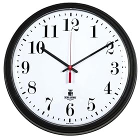 CHICAGO LIGHTHOUSE FOR THE BLIND Black Quartz Contract Clock, 13-3 4in, Black, 1 AA... by Chicago Lighthouse