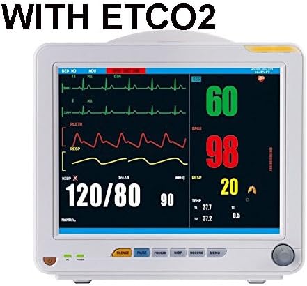 NEW portable Patient Monitor (WITH ETCO2-side stream)12 inch 6-parameters PR SPo2 TEMP RESP NIBP EKG 12