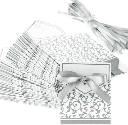 Bellayao Wedding Favour Favor Sweet Cake Boxes Bags 100 Silver