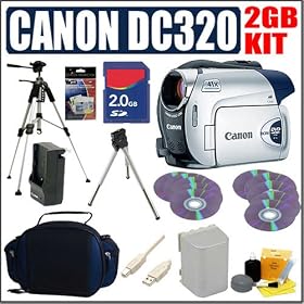 Canon DC320 DVD Camcorder + Deluxe Accessory Bundle by Canon