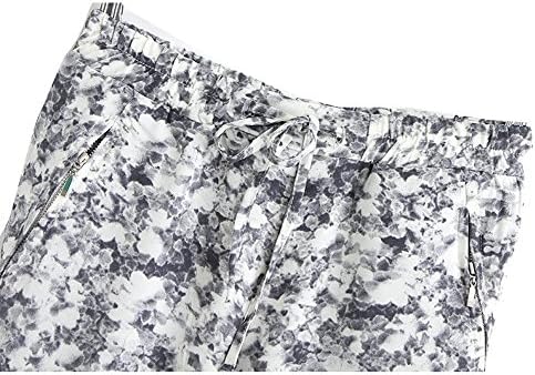 Women Vintage Retro Floral Print Pencil Pants Skinny Trousers (M)