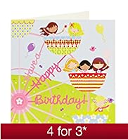 Girls Ferris Wheel Kids Birthday Card