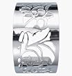 Avon Silvertone Floral Cuff Bracelet