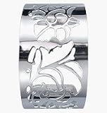 Avon Silvertone Floral Cuff Bracelet