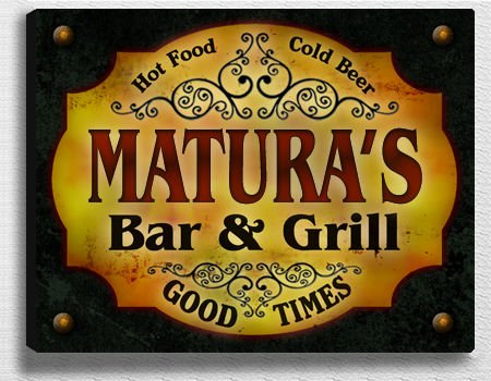 Matura's Bar & Grill 14'' x 11'' Collectible Stretched Canvas