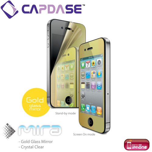 CAPDASE iPhone4 専用 プロフェッショナル スクリーンガード mira ゴールドグラスミラー液晶保護シート SPIH4-MG