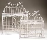 Whitewashed Decorative Bird Cage (Small)