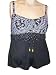 Womens Plus Size C and D Cup Coco Reef Tankini Swimsuit Top, Underwire, Black/white Paisely Dot, Separates Swimwear (44C, Black/White)