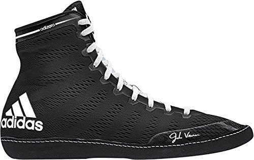 adidas Men's Adizero Wrestling XIV Wrestling Shoes, Black/White/White, 11.5 M US