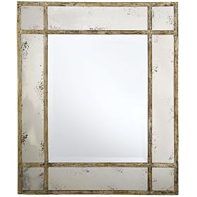 Paris Mansion Antiqued Gold Wall Mirror, 34.75Hx30.75W, ANTIQUE GOLD