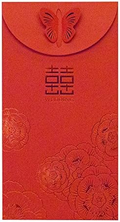 Premium Card Stock Butterfly Clasp Wedding Red Envelope