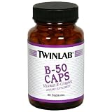 TwinLab B-50 Caps, Vitamin B-Complex, Capsules, 50 capsules (Pack of 4)