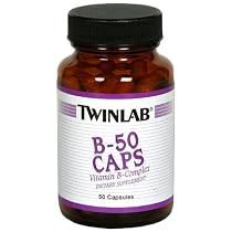 Twinlab B-50 Caps, Vitamin B-Complex, 50 Capsules (Pack of 4)