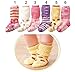 B&S FEEL Lovely Baby Girls Cotton Socks Anti-Slip Socks for Girls Aged 3-6 Years Old, 6 Pairs